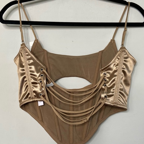 NWT Urban Outfitters Out from Under Gold Cutout Corset Top | Small - Picture 4 of 10